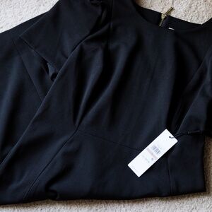 NWT CALVIN KLEIN Black Short Sleeve Crew Neck Sheath Cocktail Dress Size 12